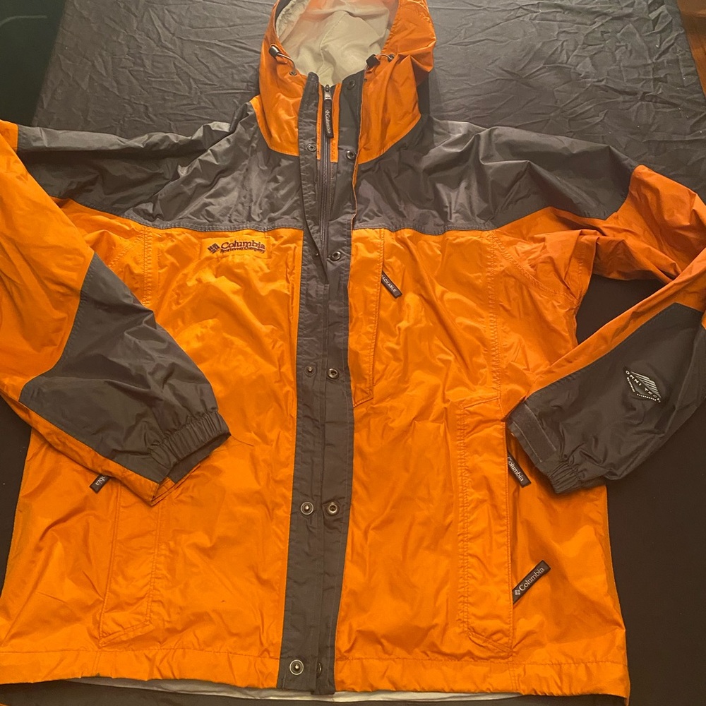 Columbia Orange & Gray Mens Waterproof Jacket
